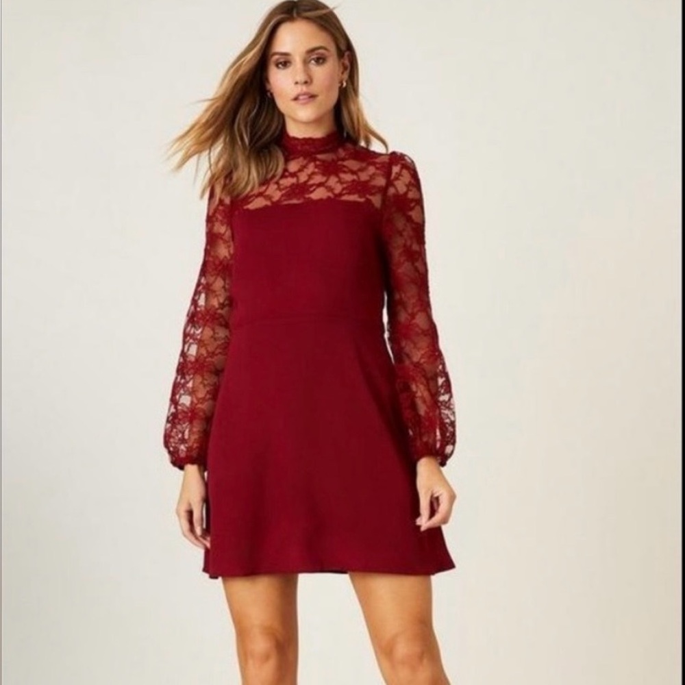 WHBM long sleeve lace dress